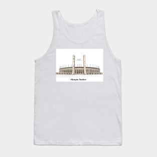 Drawing of Olympia Stadion, Berlin Germany Tank Top